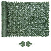 Outsunny Haie Artificielle Brise-Vue décoration Rouleau 3L x 1,5H m Feuillage réaliste Anti-UV Vert(m-11)