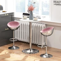 HOMCOM Tavolo Bar Rotondo Ø63 cm, Regolabile in Altezza 67-93cm con Struttura in Metallo, Piano Girevole 360°, per Cucina Sala da Pranzo, Bianco(m-10)