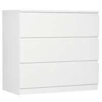 HOMCOM Chest of Drawers, 3-Drawer Storage Organiser Unit for Bedroom, Living Room, White(m-11)