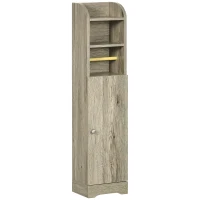 kleankin Meuble bas de salle de bain 1 étagère supérieure ouverte 2 compartiments et 1 placard 23 x 18 x 100 cm gris(m-11)