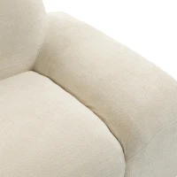 HOMCOM Sofá 3 Lugares em Chenille 244 cm Sofá de Sala Moderno Assento e Braços Largos Molas Ensacadas Creme(m-8)