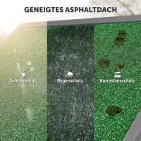Outsunny Gartenschrank Holz abnehmbare Eckregale Gekipptes Asphaltdach Verriegelte Türen wasserfest 77x54,2x179cm(m-6)