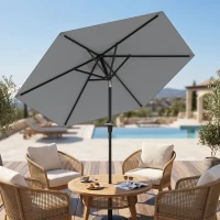 Outsunny Parasol de jardin Parasol droit hexagonal inclinable Ø 2,3 x 2,16H m métal polyester haute densité gris(m-9)