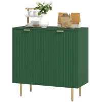 HOMCOM Buffet cuisine meuble de rangement avec 2 portes étagère réglable pieds métalliques surélevés 80 x 40 x 80 cm vert olive(m-12)