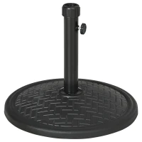 Outsunny Base per Ombrellone di 14kg per Pali da Ø32-38 mm, Metallo e Cemento, Ø46 cm, Nero(m-1)