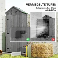 Outsunny Gartenschrank Holz abnehmbare Eckregale Gekipptes Asphaltdach Verriegelte Türen wasserfest 77x54,2x179cm(m-7)