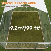 PawHut Recinto per Cani da Esterno con Rete Zincata e Serratura, in Acciaio e Tessuto Oxford, 4x2.3x2 m, Argento(m-5)