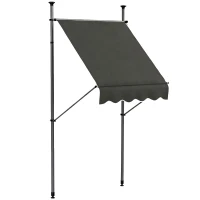 Outsunny Store banne autoportant manuel rétractable 1,5L x 1,2l x 2,1-3H m inclinaison réglable métal alu polyester gris foncé(m-11)