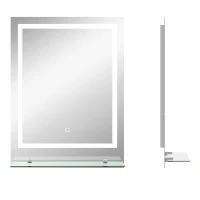 kleankin Miroir rectangulaire mural lumineux LED de salle de bain 70 x 50 cm(m-1)