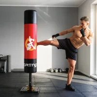 SPORTNOW Sac de boxe autoportant 156 cm Sac sur pied avec 12 ventouses, amortissement, pour adultes adolescents(m-2)