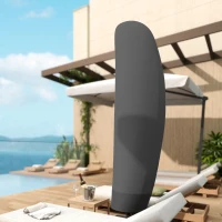 Outsunny Housse de protection imperméable pour parasol déporté avec fermeture éclair et cordon de serrage tissu Oxford noir(m-7)