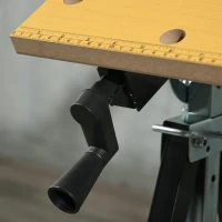 HOMCOM Banc de lucru pliabil cu 4 menghine, înălțime și unghi reglabile, capacitate 100 kg, negru și lemn(m-5)
