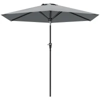 Outsunny Parasol de jardin Parasol droit hexagonal inclinable Ø 2,3 x 2,16H m métal polyester haute densité gris(m-11)