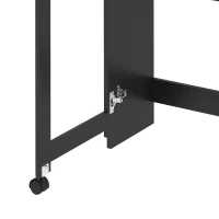 HOMCOM Mesa de Computador com Prateleiras de Armazenamento, Tampo Dobrável, 2 Rodízios, para Quarto, Sala, 80x69x155cm, Preto(m-8)