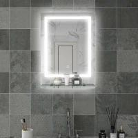 kleankin Miroir rectangulaire mural lumineux LED de salle de bain 70 x 50 cm(m-2)
