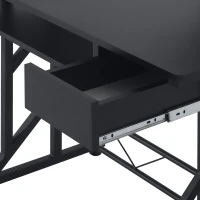 HOMCOM Birou pentru Calculator cu Sertar, Tavă Glisantă pentru Tastatură și Raft, 90x50x100cm, Negru(m-8)