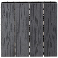 Outsunny Dalles terrasse - caillebotis - Lot de 11 pcs, Surface Max. 1 m² - emboîtables, Installation très Simple, dim. 30 x 30 cm