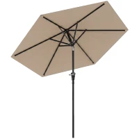 Outsunny Parasol de jardin Parasol droit hexagonal inclinable Ø 2,3 x 2,16H m métal polyester haute densité beige(m-1)