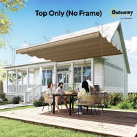 Outsunny Toile de Toit pour Pergola Tonnelle Rétractable de 3 x 3 m - Toile Uniquement 250 x 255 cm, Ecru(m-8)