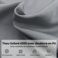 Outsunny Housse de Protection imperméable pour Parasol Droit avec Fermeture éclair et Cordon de Serrage Gris(m-4)