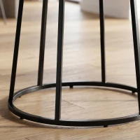 HOMCOM Table à Manger Ronde pour 4 à 6 Personnes, Ø 120 x 75 cm, Table de Cuisine avec Piétement Conique en Métal, Bois Naturel(m-11)