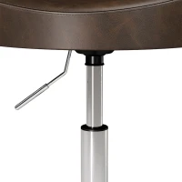 HOMCOM Sgabello con ruote girevole 360° e regolabile in altezza 51-66 cm, Marrone(m-7)