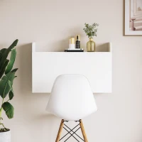 HOMCOM Bureau suspendu table murale table d'ordinateur murale et tablette rabattable avec rangements - 77 x 20 x 51 cm(m-7)