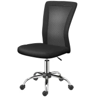 Vinsetto Chaise de Bureau Ergonomique, Fauteuil de Bureau, Hauteur Réglable, Piètement Chromé Noir(m-17)