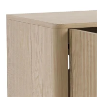 HOMCOM Móvel TV 152 cm Móvel para Televisor até 152,4 cm 4 Portas Caneladas e Prateleiras Ajustáveis Carvalho(m-7)