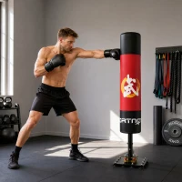 SPORTNOW Sac de boxe autoportant 156 cm Sac sur pied avec 12 ventouses, amortissement, pour adultes adolescents(m-6)
