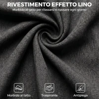HOMCOM Poltrona Relax Reclinabile Manuale 135° con Poggiapiedi in Tessuto, Grigio Scuro(m-6)