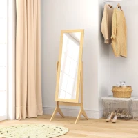 HOMCOM Miroir en pied grand miroir de sol inclinaison réglable pour dressing chambre 47 x 46 x 148 cm en chêne(m-8)