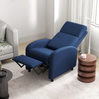 HOMCOM Fauteuil relax fauteuil inclinable salon fauteuil de relaxation - dossier réglable jusqu'à 160° repose-pieds intégré(m-11)