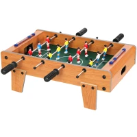 SPORTNOW Mini Babyfoot Jeu de Table Baby-Foot Panneaux de Score et 2 Balles 50,6x50,5x18cm Finition Bois Naturel(m-17)