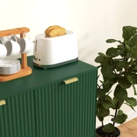 HOMCOM Buffet cuisine meuble de rangement avec 2 portes étagère réglable pieds métalliques surélevés 80 x 40 x 80 cm vert olive(m-9)