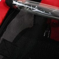 PawHut Remorque Vélo Chien 2-en-1 pour Chien Moyen avec Suspension, Pneus à Dégagement Rapide, Réflecteurs, 160x71x101cm, Rouge(m-15)
