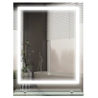 kleankin Miroir rectangulaire mural lumineux LED de salle de bain 70 x 50 cm(m-12)