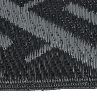 Outsunny Tapis d'extérieur réversible 1,8 x 2,7 m, en PP résistant aux intempéries, sac de transport inclus, noir et gris(m-13)