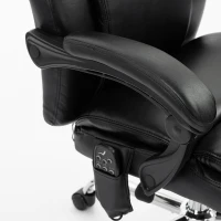 HOMCOM Poltrona da ufficio massaggiante, riscaldante e regolabile in altezza, Nero(m-9)