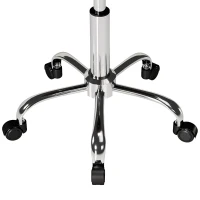 HOMCOM Taburete con ruedas, taburete de salón con altura regulable 51-66 cm y asiento acolchado, giratorio 360°, marrón(m-8)