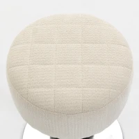 HOMCOM Banqueta de penteadeira em PU, banqueta de maquiagem giratória, banqueta de bar regulável em altura 51-66 cm, creme(m-7)