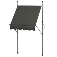Outsunny Store banne autoportant manuel rétractable 1,5L x 1,2l x 2,1-3H m inclinaison réglable métal alu polyester gris foncé(m-12)