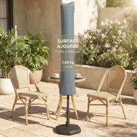 Outsunny Housse de Protection imperméable pour Parasol Droit avec Fermeture éclair et Cordon de Serrage Gris(m-9)