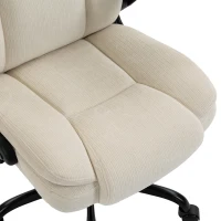 HOMCOM Silla de Oficina Ergonómica en Chenilla, Función Basculante, Reposabrazos Abatibles, Altura Regulable, 70x67x108cm, Beige(m-6)