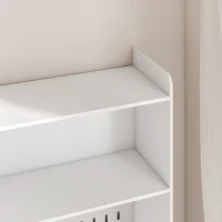 HOMCOM Bibliothèque, Étagère 6 Niveaux, 120 x 30 x 200 cm, Meuble de Rangement avec 2 Tiroirs et Panneau Perforé, Blanc(m-12)