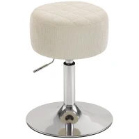 HOMCOM Banqueta de penteadeira em PU, banqueta de maquiagem giratória, banqueta de bar regulável em altura 51-66 cm, creme(m-11)
