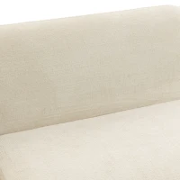 HOMCOM Sofá 3 Lugares em Chenille 244 cm Sofá de Sala Moderno Assento e Braços Largos Molas Ensacadas Creme(m-9)