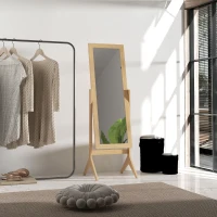 HOMCOM Miroir en pied grand miroir de sol inclinaison réglable pour dressing chambre 47 x 46 x 148 cm en chêne(m-7)
