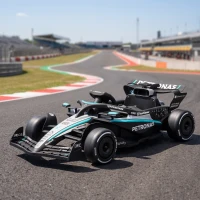AIYAPLAY Kart Électrique Enfants 12V, Go Kart Mercedes-AMG PETRONAS F1 avec 2 Moteurs, Télécommande, 3 Vitesses, Noir(m-2)