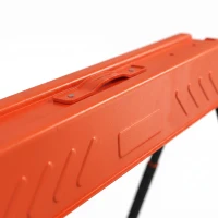 HOMCOM Lot de 2 Tréteaux Pliables en Métal, Charge Max. 500 kg, Tréteaux Portables, Hauteur Réglable 71-85,5cm, Orange(m-12)